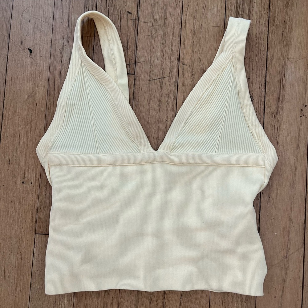 Urban Outfitters Cream Ribbed Bra Top